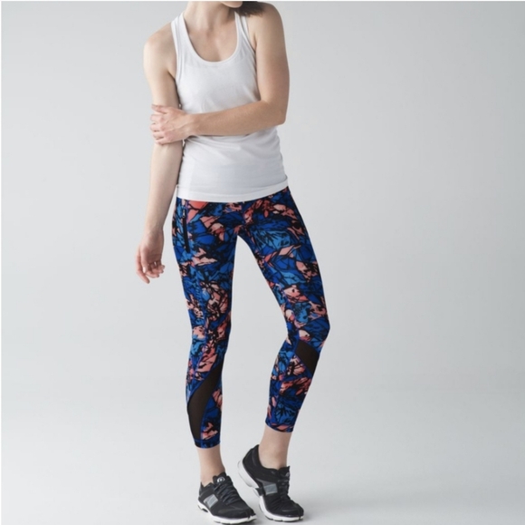 Lululemon Inspire Crop Paint Storm Harbor Luxtreme Workout Leggings - Picture 1 of 13